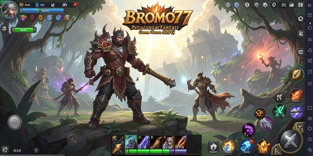 Tampilan gameplay ARPG yang seru dan penuh aksi di BROMO77.
