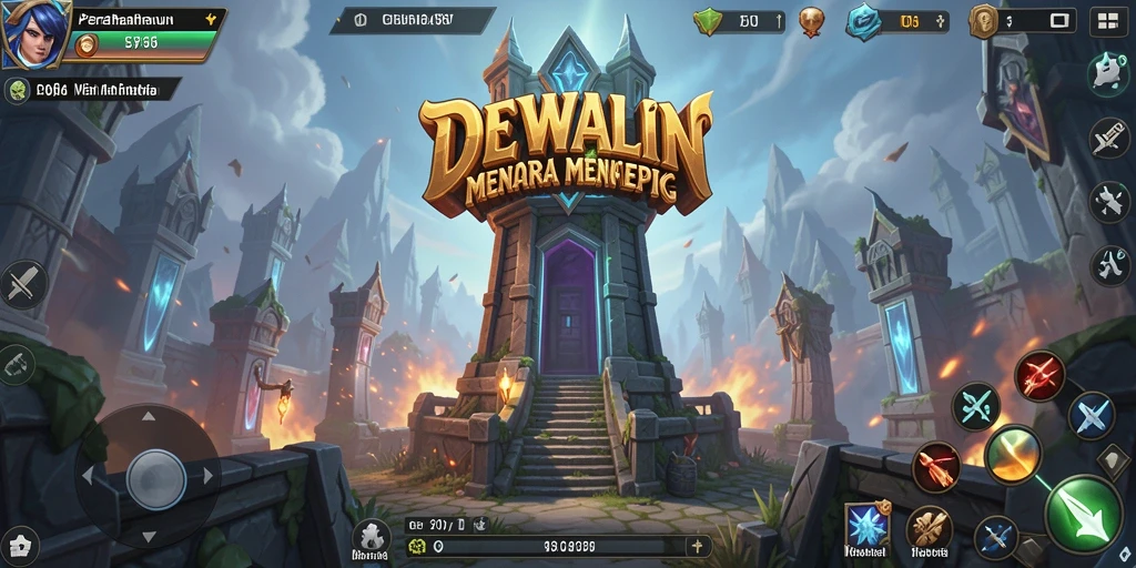 Tampilan tangkapan layar gameplay DEWALIN dengan aksi seru Tower Defense.