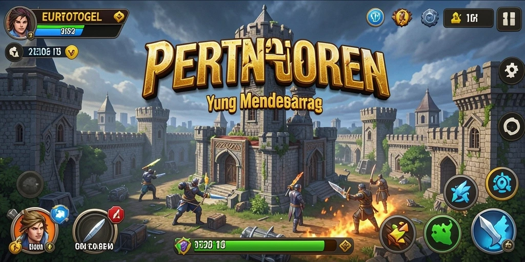 Gameplay EUROTOGEL menampilkan pertahanan menara yang intens dan strategi bertahan.