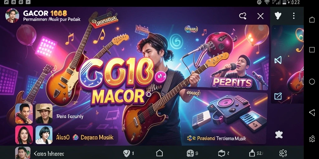 Tampilan gameplay yang interaktif dengan berbagai lagu musik.