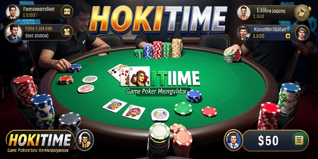 Tampilan utama permainan HOKITIME yang menampilkan aksi Poker seru.