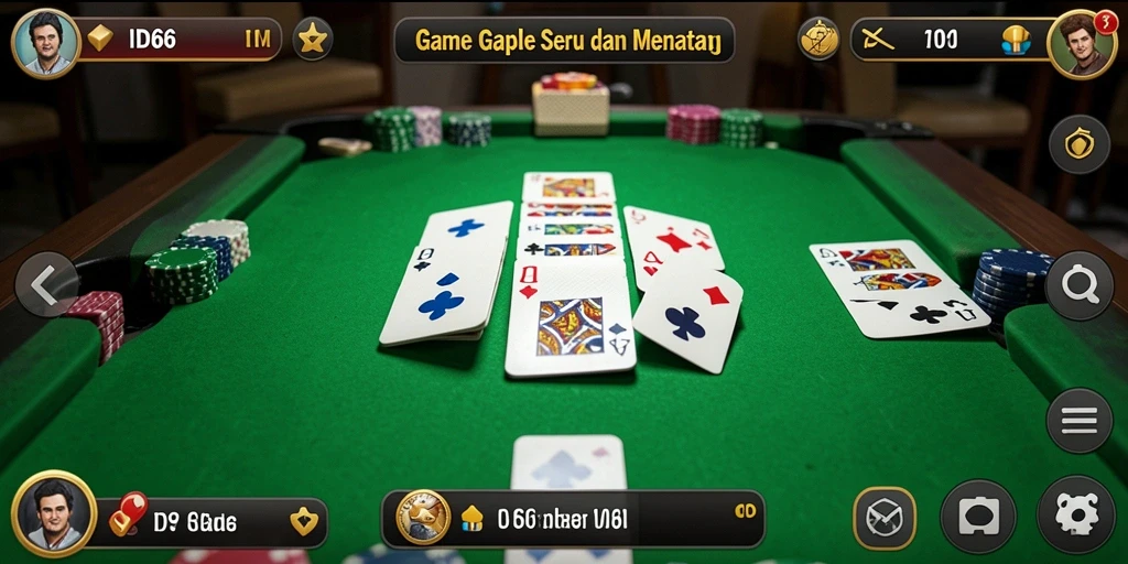 Tampilan gameplay ID66 yang menarik saat bermain Gaple.