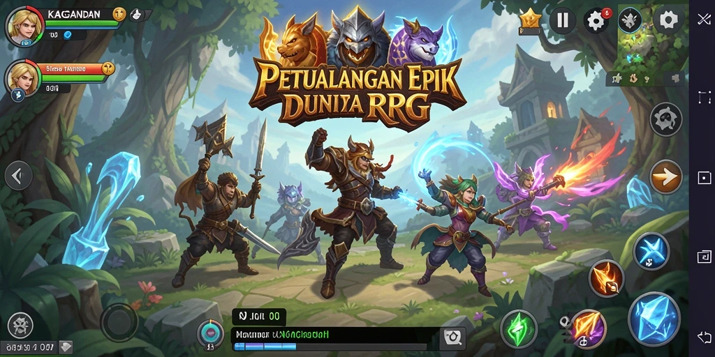 Tampilan gameplay KAGANDAN dengan pertarungan seru di dunia fantasi.