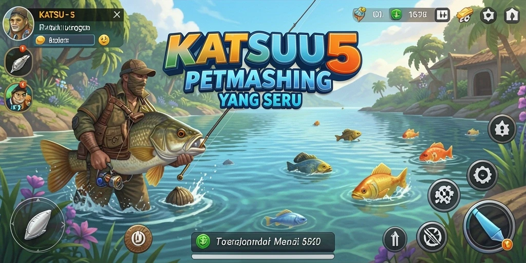 Screenshot KATSU5 menampilkan aksi memancing yang seru dan menantang.