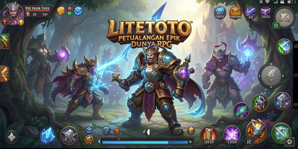 Screenshot LITETOTO menampilkan pertempuran epik dan petualangan fantastis.
