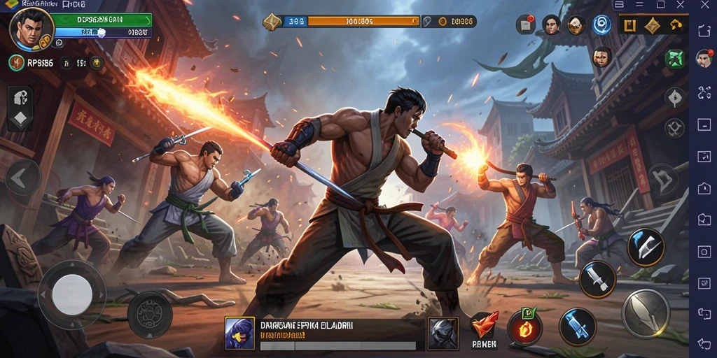 Gameplay RP886 yang menampilkan pertarungan seru antar karakter.