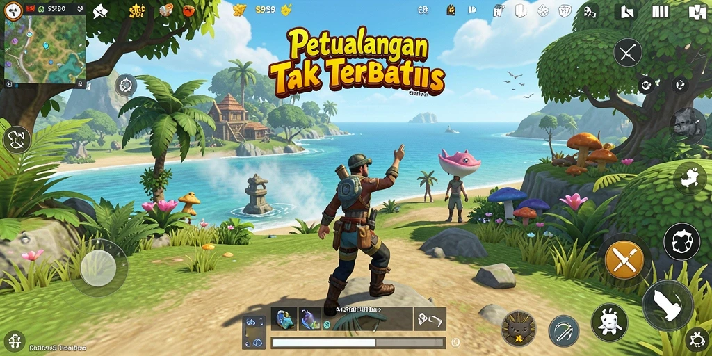 Tampilan gameplay epic dari S9S9 di dunia terbuka.