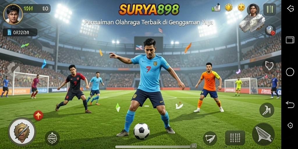 Tampilan gameplay <strong>SURYA898</strong> yang mendebarkan dengan aksi olahraga nyata.