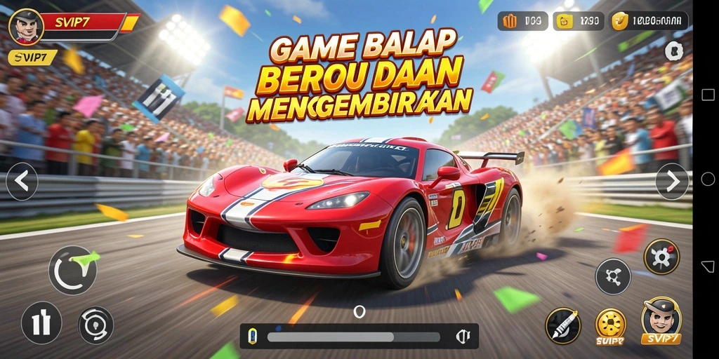 Tampilan gameplay <strong>SVIP7</strong> yang mendebarkan di lintasan balap.