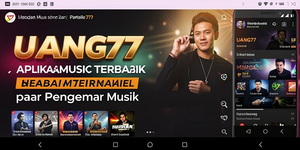 Tampilan gameplay UANG77 dengan fitur interaktif musik yang seru.