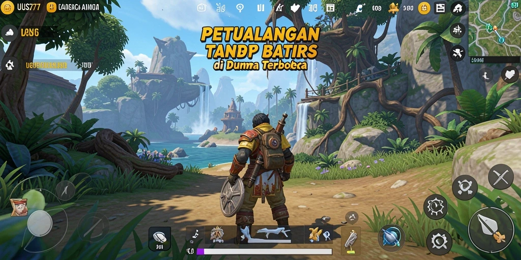 Screenshot gameplay UUS777 menampilkan petualangan mendebarkan di dunia terbuka.