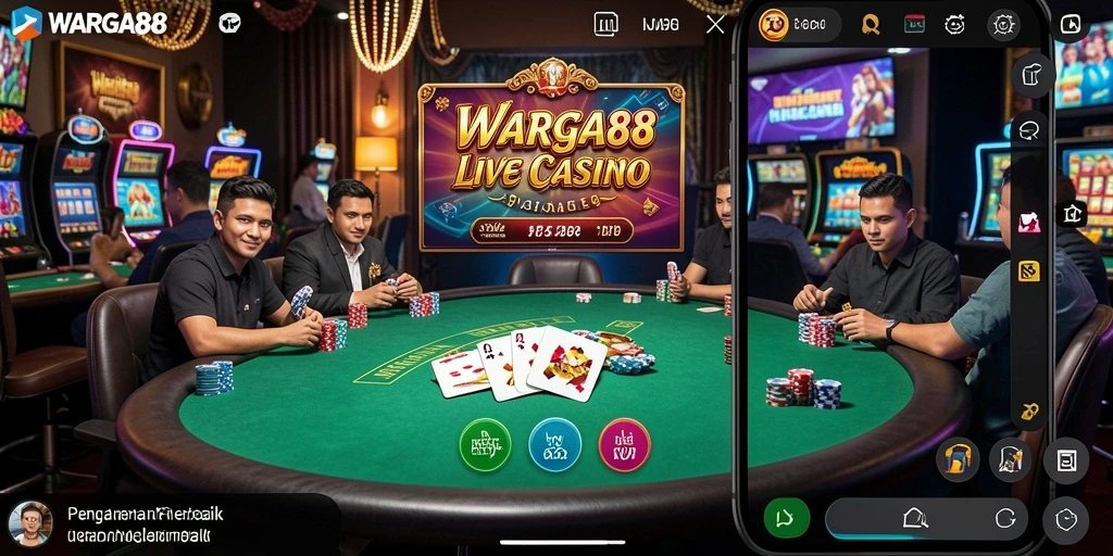 Tampilan menakjubkan dari gameplay Live Casino di WARGA88.