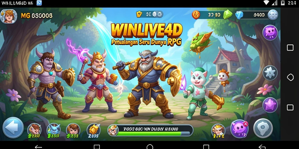Tampilan menarik dari gameplay RPG WINLIVE4D yang penuh petualangan.