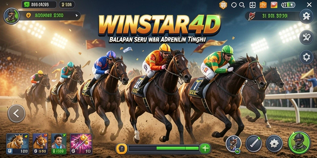 Tampilan gameplay balap penuh aksi di WINSTAR4D.